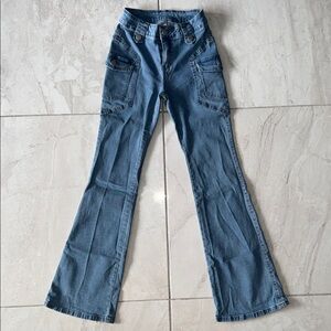 SHEIN Flare Jeans in Denim Blue